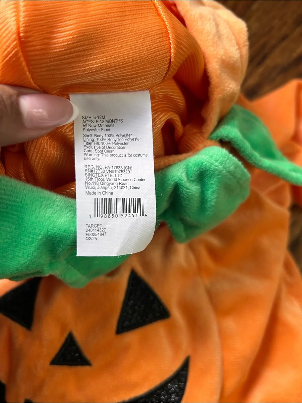 Target Hyde & Eek Boutique Infant Halloween Pumpkin Costume 6-12 Months